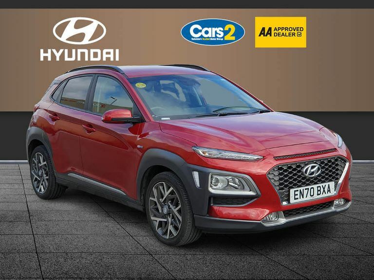 Compare Hyundai Kona 1.6 Gdi Hybrid Premium Dct EN70BXA Red