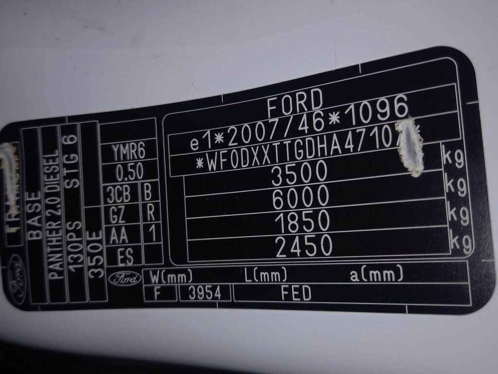 Ford Transit Dropside Tipper 2.0 350 Ecoblue Rwd L4 H1 Euro 6 White #1