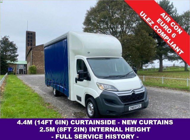 Compare Citroen Relay 2.0Hdi 3.5T. 4.5M. Low Loader Curtainside Luton Tr CN69FCG White