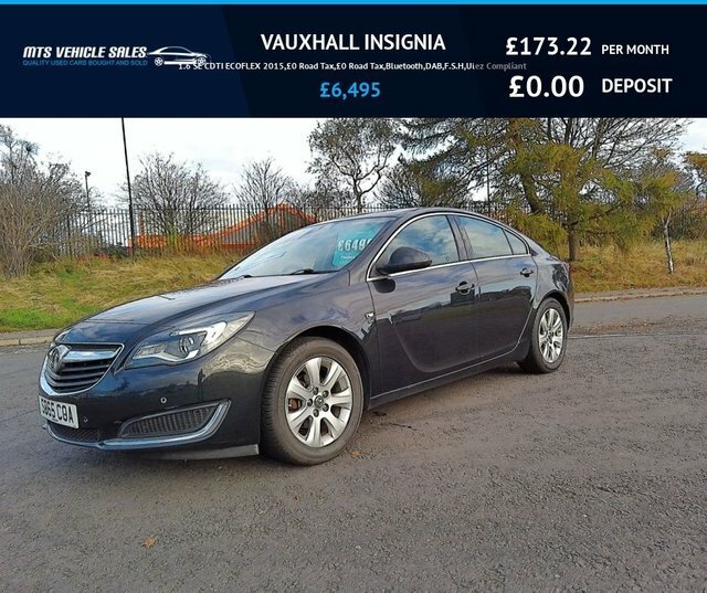 Compare Vauxhall Insignia 1.6 Se Cdti Ecoflex 2015,0 Road Tax,0 Road Tax,blu SB65COA Black
