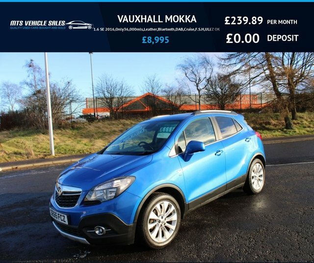 Compare Vauxhall Mokka 1.6 Se 2016,Only36,000mls,leather,bluetooth,dab,cr SE65FCZ Blue