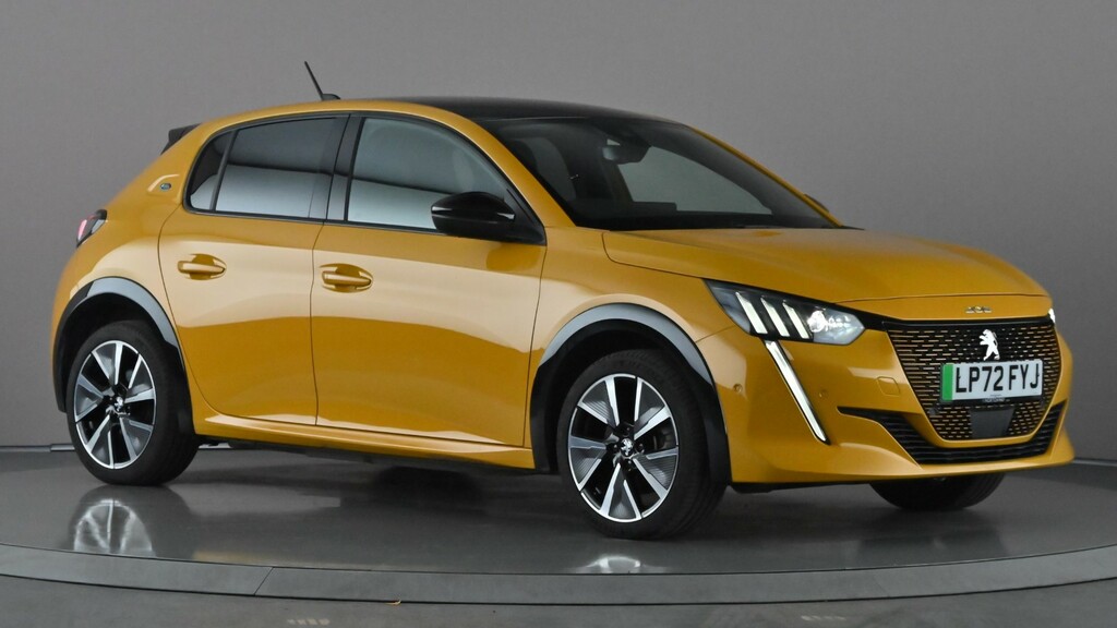 Compare Peugeot e-208 50Kwh Gt 7Kw Charger LP72FYJ Yellow