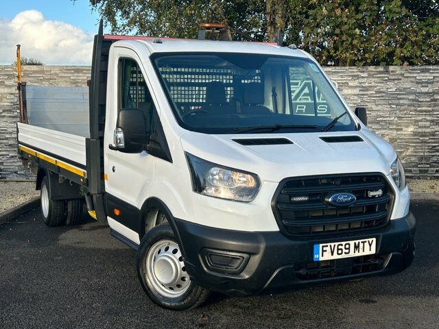 Compare Ford Transit Custom 2019 350 2.0 129Bhp Leader Dropside Tail Lift FV69MTY White