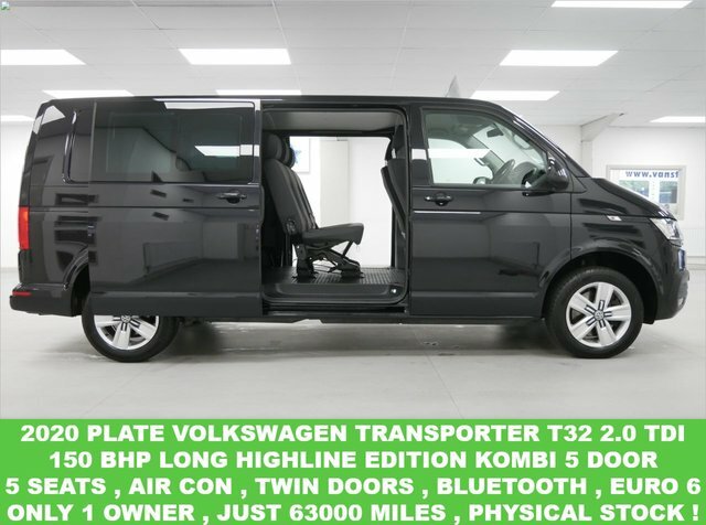 Compare Volkswagen Transporter T32 2.0 Tdi 150 Bhp Lwb Highline Kombi 5 Seat Ne FL20PYA Black