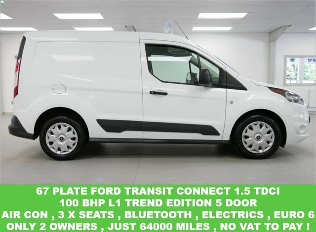 Compare Ford Transit Connect 1.5 Tdci 100 Bhp L1 200 Trend Edition No Vat GJ67YLY White