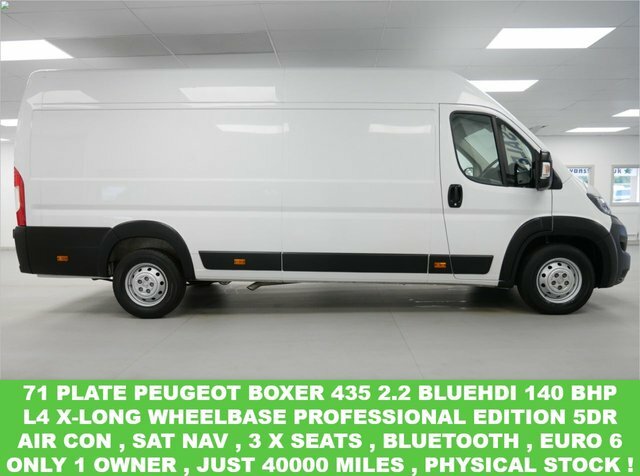 Compare Peugeot Boxer 435 2.2 Bluehdi 140 L4 X-long Professional Sat N BK71TWX White