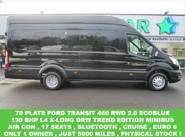Compare Ford Transit Custom 460 Rwd 2.0 Ebl 130 Bhp L4 Xlwb Trend Minibus 17 S YP70LCJ Black