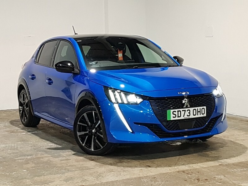 Compare Peugeot e-208 100Kw Gt 50Kwh SD73OHO Blue
