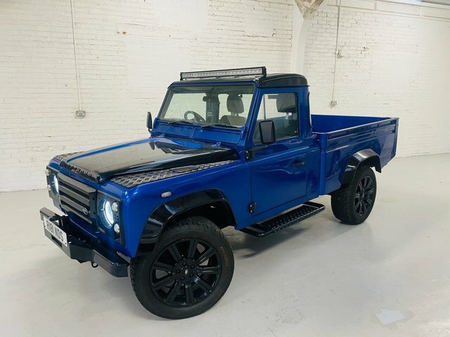Compare Land Rover Defender 110 Rare High Capacity 110 Custom Pickup Part Exchange R181NDS Blue