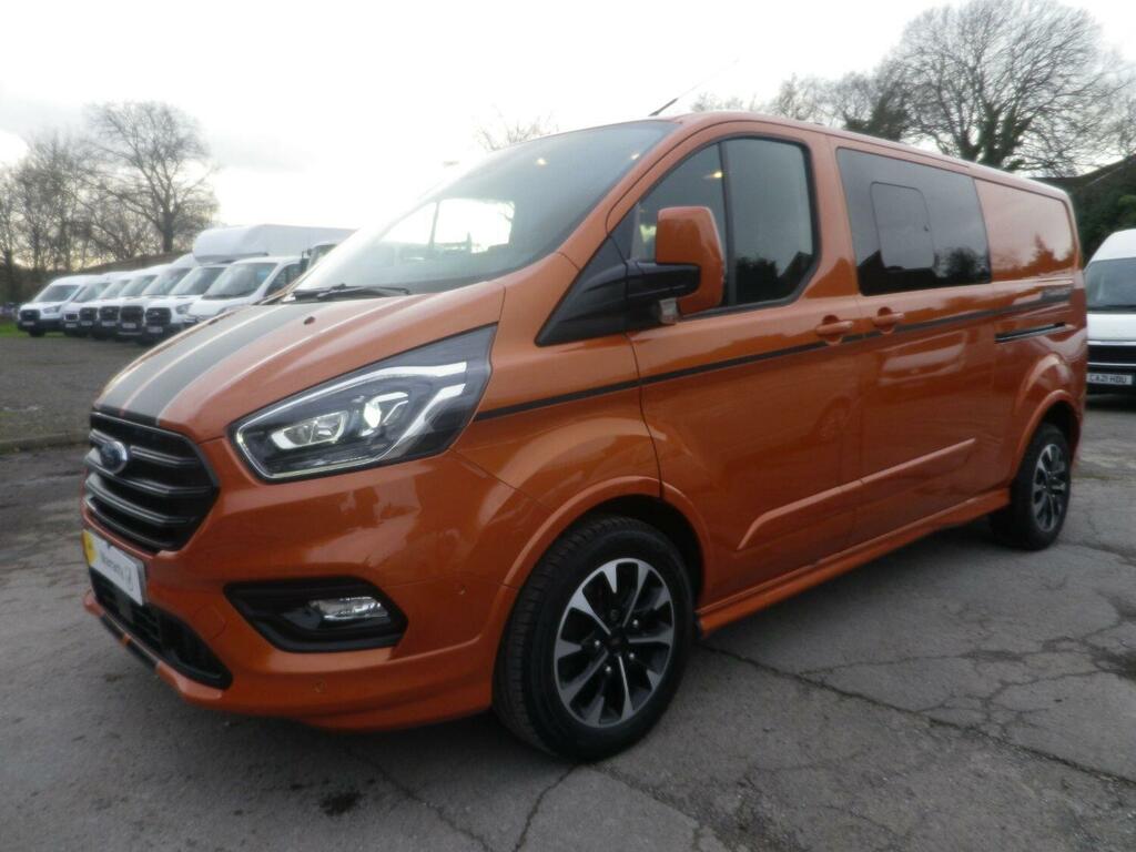 Compare Ford Transit Custom Double Cab Van 2.0 320 Ecoblue Sport Dciv 2021 KU21SBD Orange