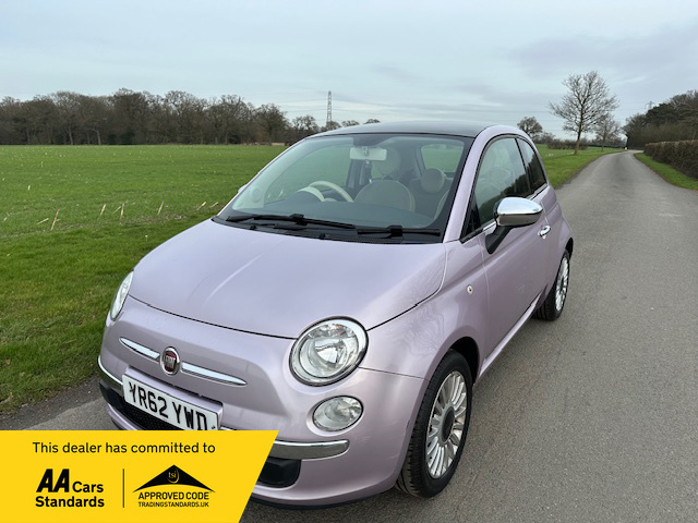 Compare Fiat 500 1.2 Lounge Hatchback YR62YWD Pink
