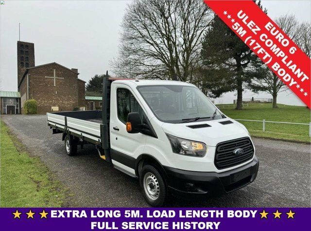 Compare Ford Transit Custom 2.0 350 2.0 130Ps 3.5T. L5 Xlwb 17Ft 5M Dropside CT68GZX White