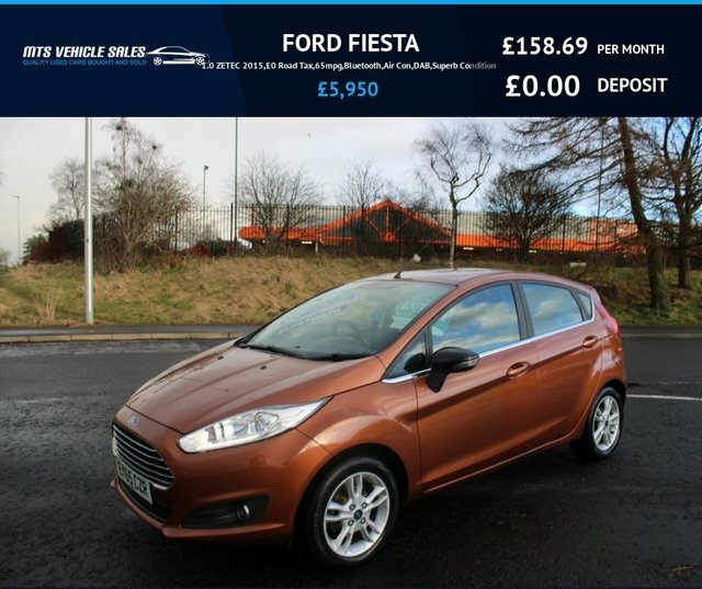 Compare Ford Fiesta 1.0 Zetec 2015,0 Road Tax,65mpg,bluetooth,air Con, EY65CZR Brown