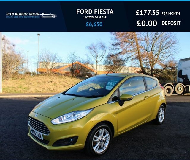Compare Ford Fiesta 1.0 Zetec 2016,Bluetooth,dab,air Con,65mpg,0 Road PX66YHW Yellow