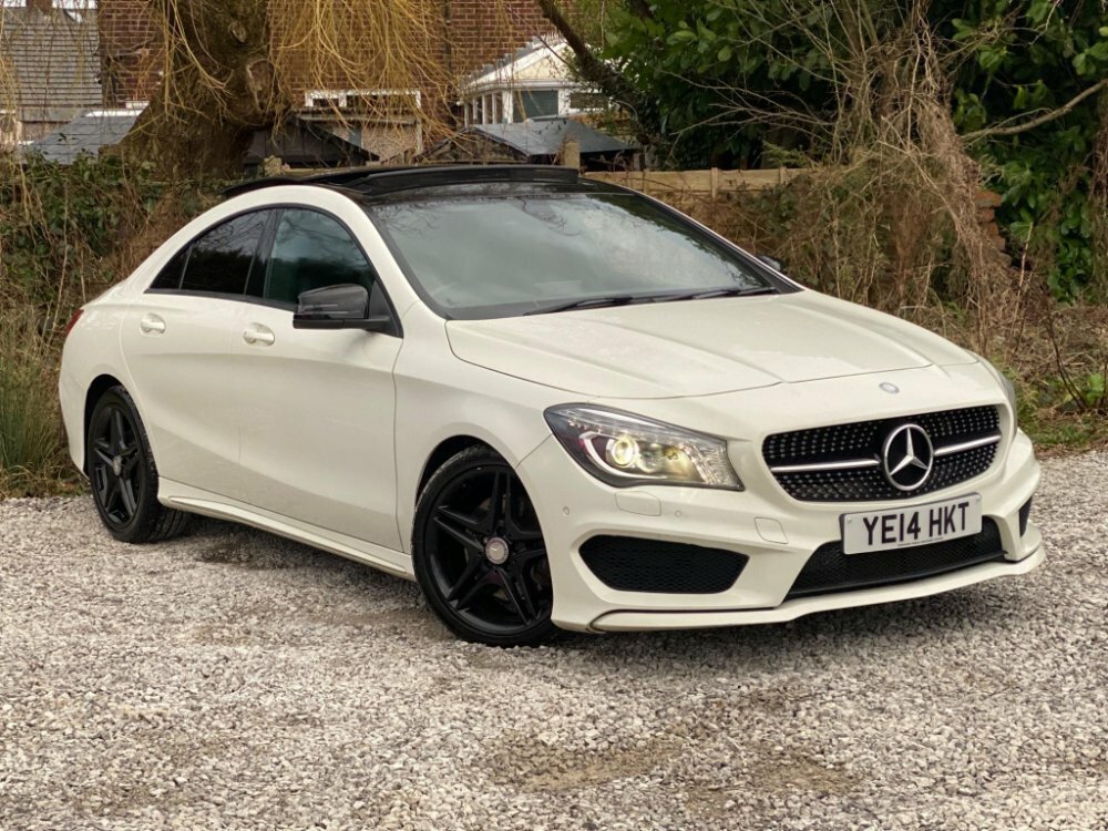 Compare Mercedes-Benz CLA Class 2.1 Cla220 Cdi Amg Sport Coupe 7G-dct Euro 6 Ss YE14HKT White