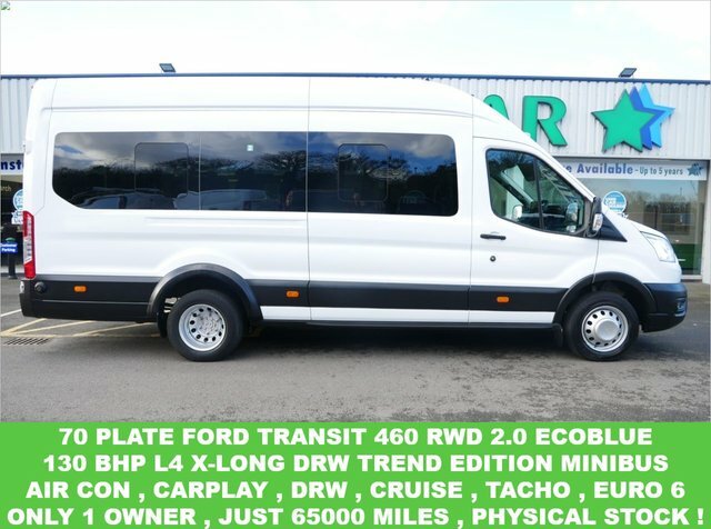 Compare Ford Transit Custom 460 Rwd 2.0 Ebl 130 Bhp L4 X-long Trend 17 Seater HV70OLE White