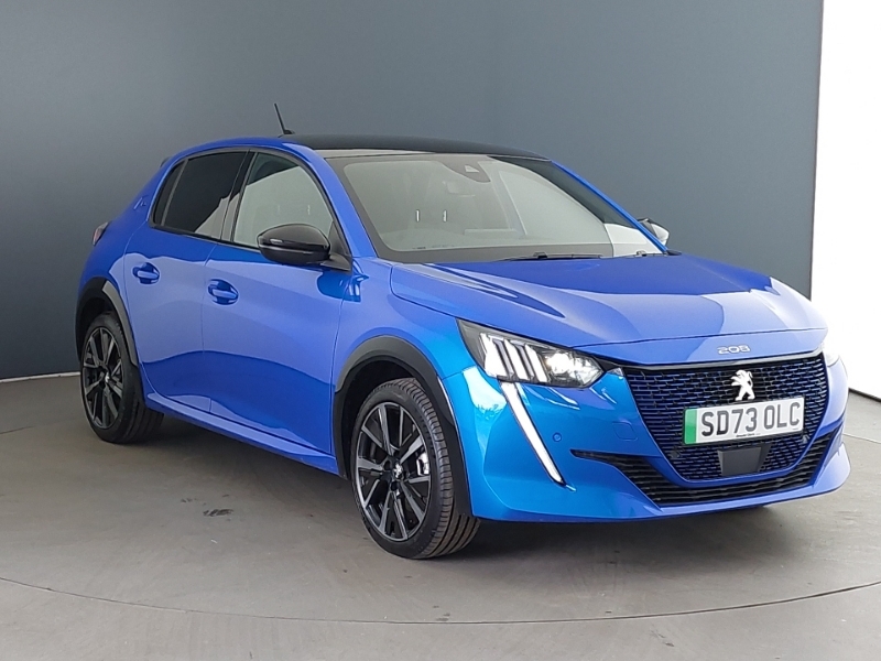 Compare Peugeot e-208 100Kw Gt 50Kwh SD73OLC Blue