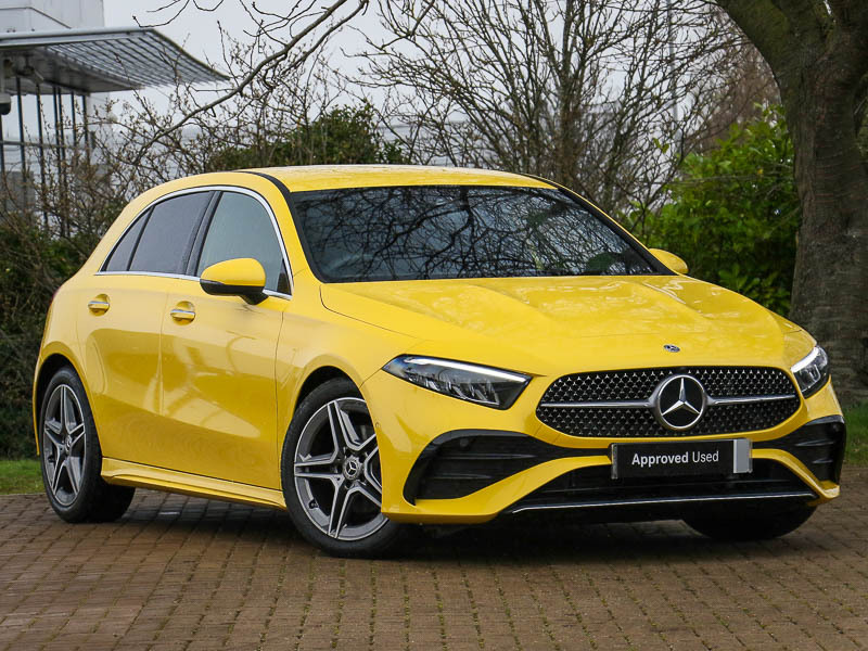 Compare Mercedes-Benz A Class A200d Amg Line Premium Plus KW73MLJ Yellow