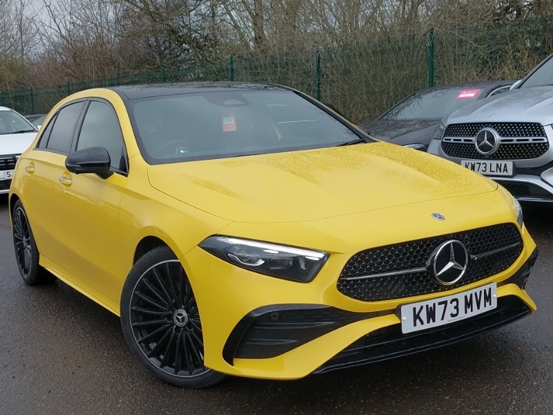 Compare Mercedes-Benz A Class A200 Exclusive Edition KW73MVM Yellow