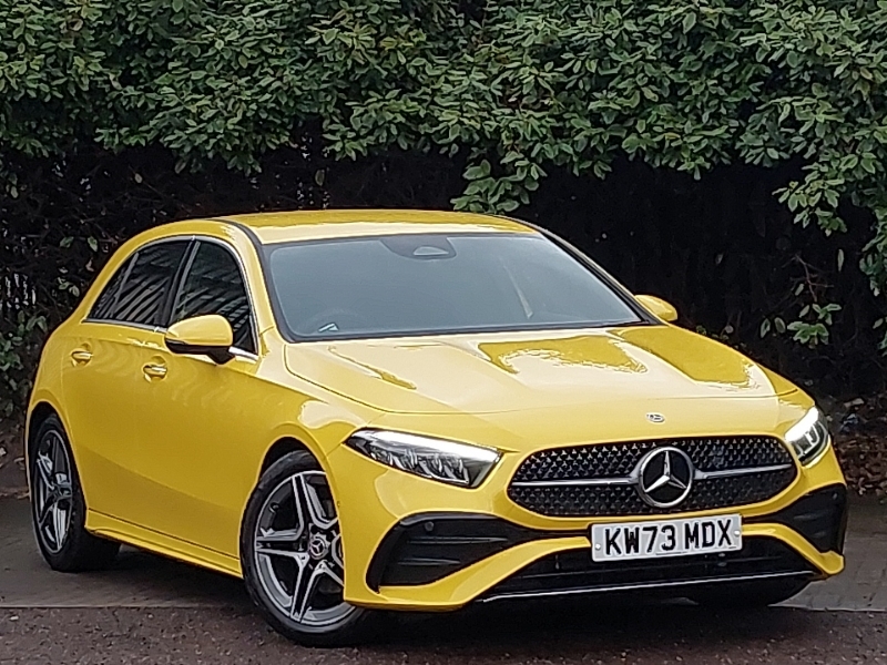 Compare Mercedes-Benz A Class A200 Amg Line Executive KW73MDX Yellow