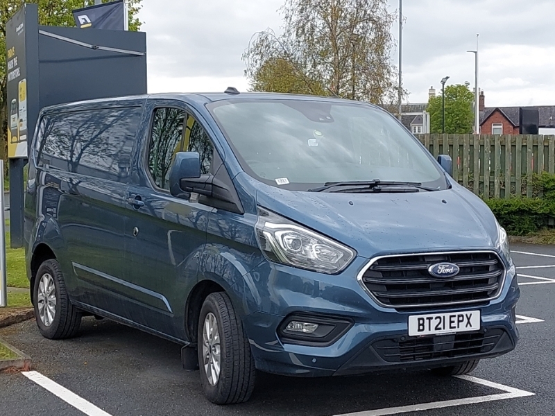 Compare Ford Transit Custom 2.0 Ecoblue Hybrid 130Ps Low Roof Limited Van BT21EPX Blue