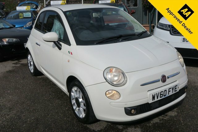 Compare Fiat 500 2010 1.2 S 69 Bhp Service History, Leather, A WV60FYE White