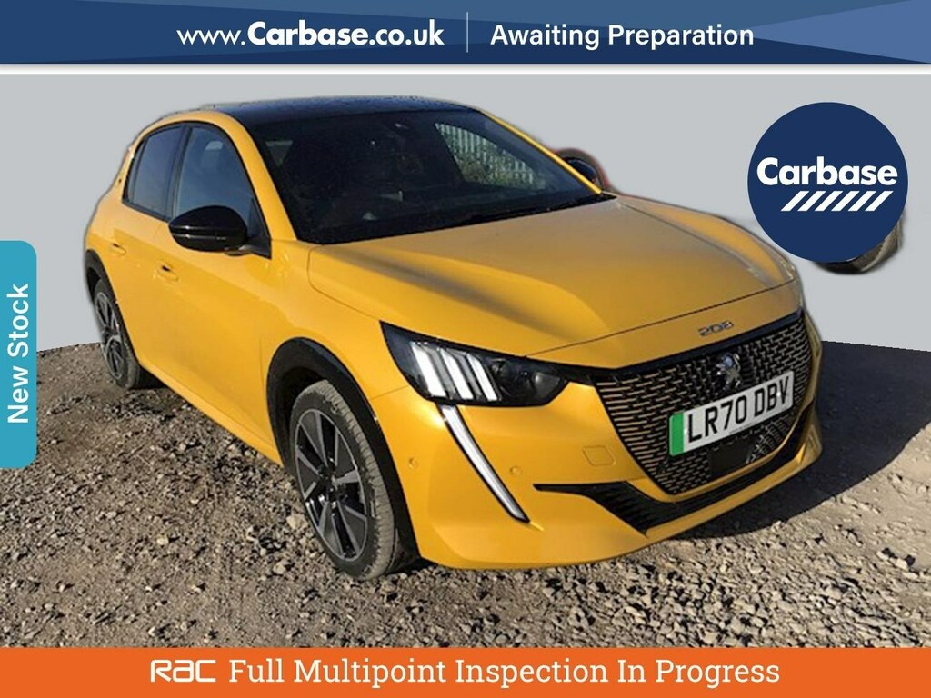 Compare Peugeot e-208 100Kw Gt 50Kwh LR70DBV Yellow