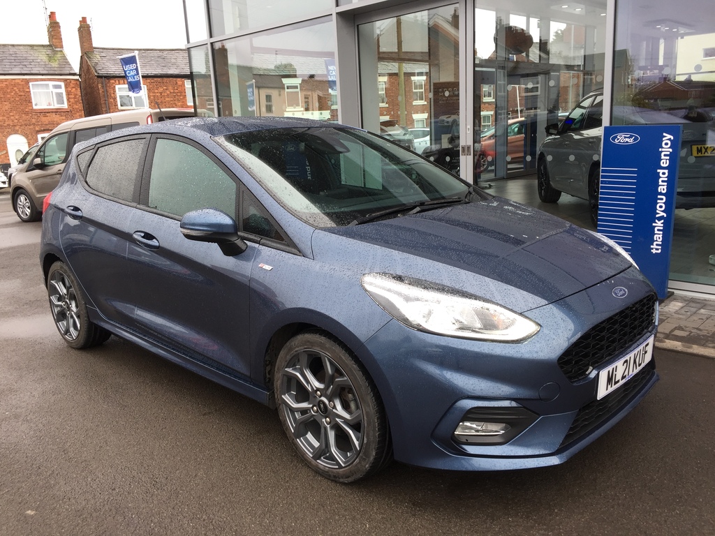 Compare Ford Fiesta 1.0 Ecoboost Hybrid Mhev 125 St-line Edition ML21KUF Blue