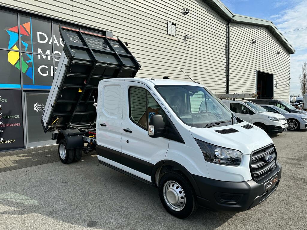 Compare Ford Transit Custom 170 Ps L3drw Dc, Utility Oss Alloy Tipper, Tow Ba YE73NZD White