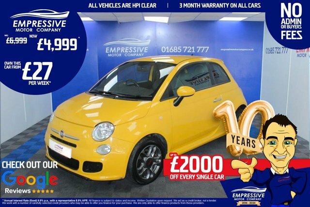 Compare Fiat 500 1.2 S 69 Bhp WR64WEP Yellow