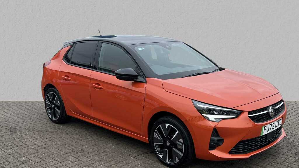 Compare Vauxhall Corsa-e 100Kw Sri Premium 50Kwh 11Kwch PJ72UWG Orange