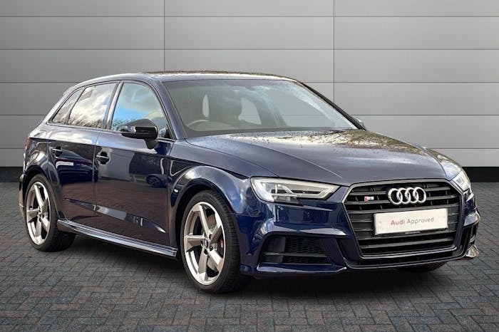Compare Audi S3 2.0 Tfsi Black Edition Sportback S Tron EA67HRO Blue