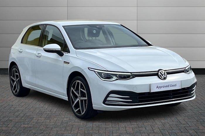 Compare Volkswagen Golf 1.5 Etsi Mhev Style Hatchback Hybrid Ds EO70KXR White