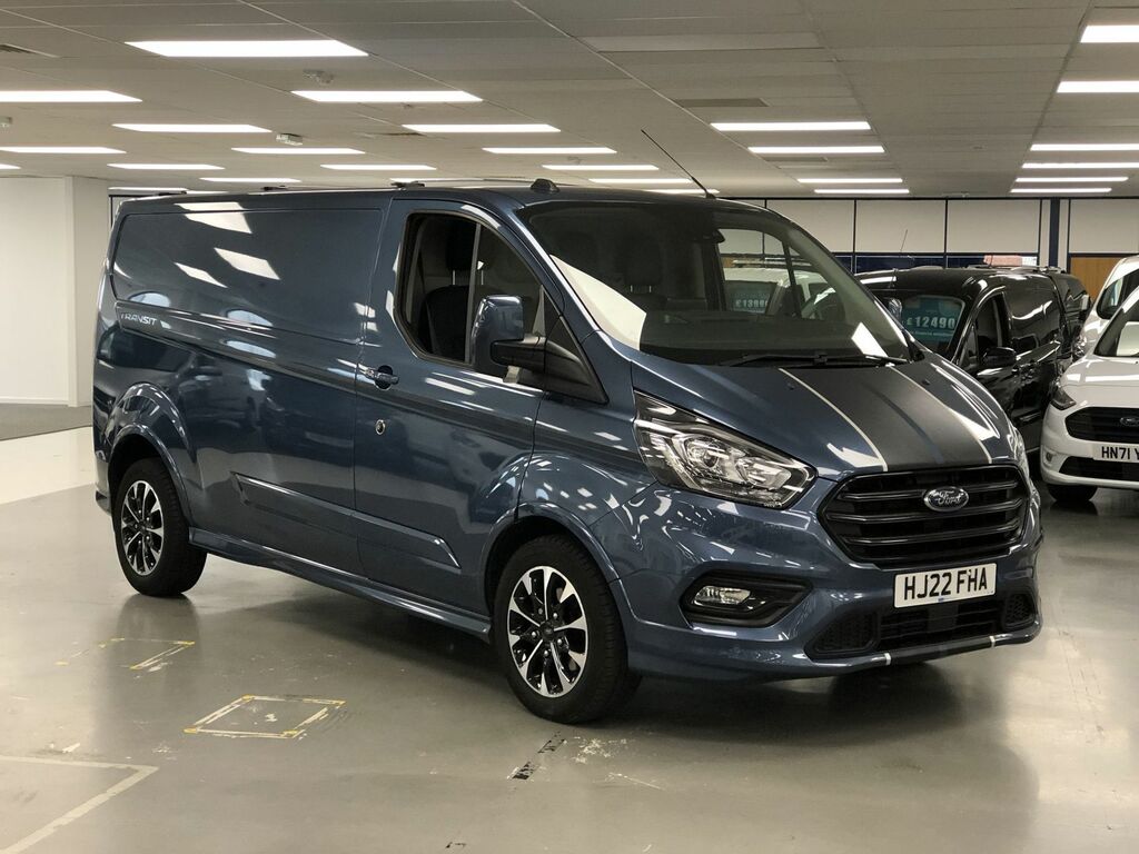 Compare Ford Transit Custom 2.0 Ecoblue 185Ps Low Roof Sport Van HJ22FHA Blue