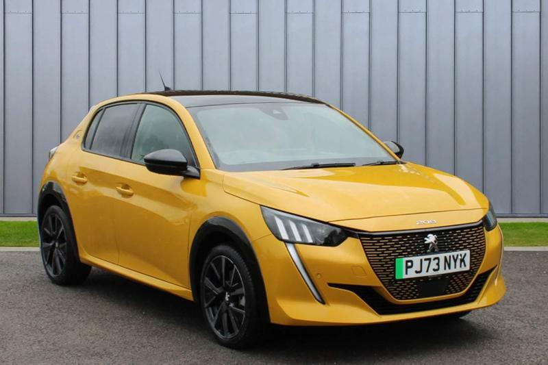 Compare Peugeot e-208 50Kwh Gt 7.4Kw Charger... PJ73NYK Yellow