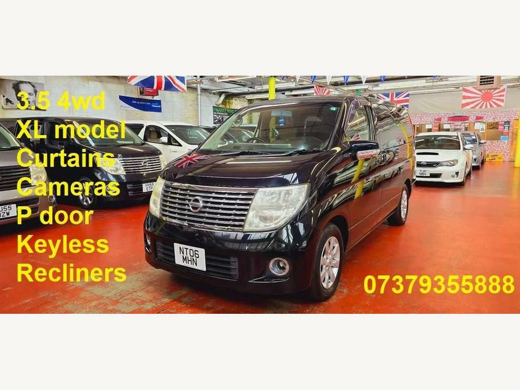 Compare Nissan Elgrand 3.5 XL 4Wd Sunroof Curtains Recliners NT06MHN Black