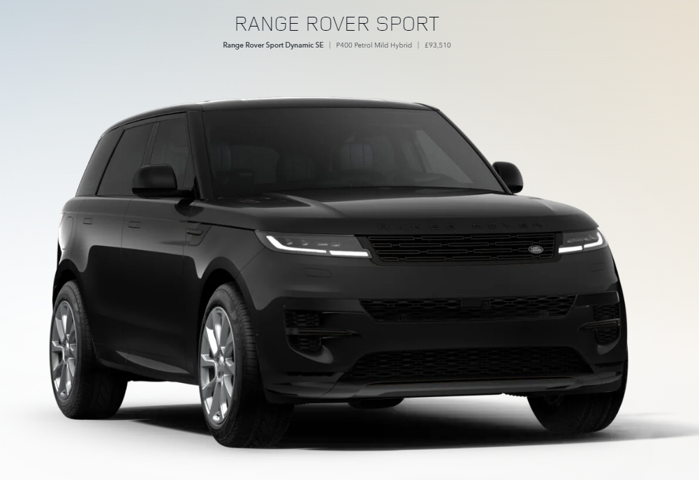 Compare Land Rover Range Rover Sport 3.0 P400 Dynamic Se  Black