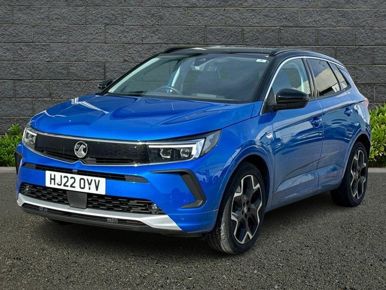 Compare Vauxhall Grandland 1.6 Hybrid Elite HJ22OYV Blue