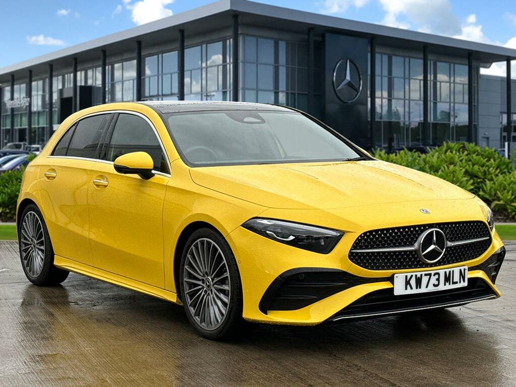 Compare Mercedes-Benz A Class A200d Amg Line Premium Plus KW73MLN Yellow