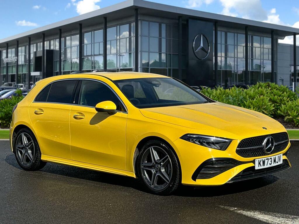 Compare Mercedes-Benz A Class A200d Amg Line Executive KW73MJV Yellow
