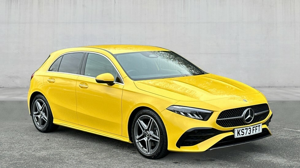 Compare Mercedes-Benz A Class A200d Amg Line Premium KS73FFT Yellow