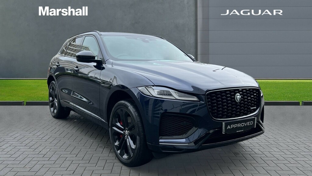 Compare Jaguar F-Pace Jaguar Estate 2.0 P400e R-dynamic Se Black Aut OU73XXO Blue