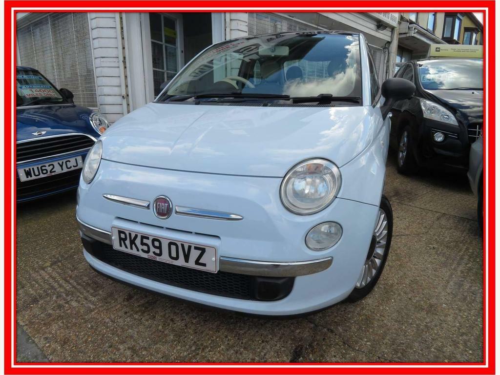 Compare Fiat 500 1.2 Lounge Euro 5 Ss RK59OVZ Blue