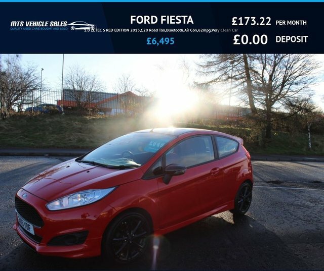 Compare Ford Fiesta 1.0 Zetec S Red Edition 2015,20 Road Tax,bluetooth BK15YDF Red