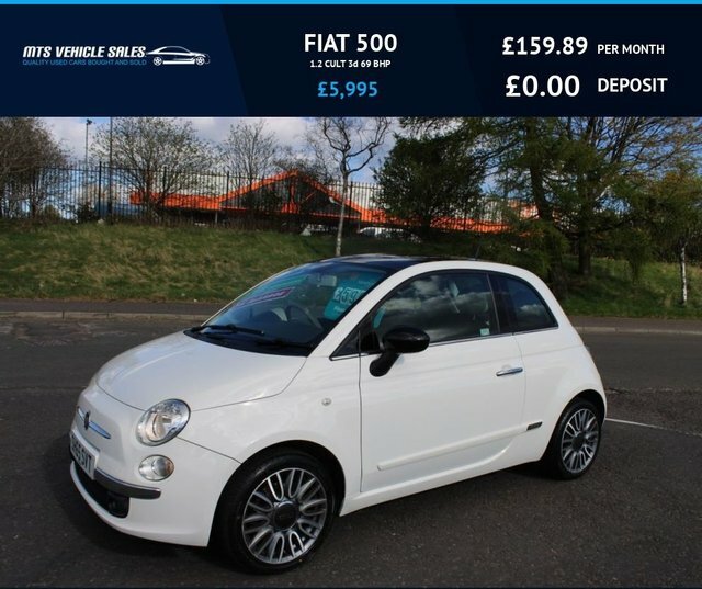 Fiat 500 1.2 Cult 2015,Low Miles,leather,glass Roof,bluetoo White #1