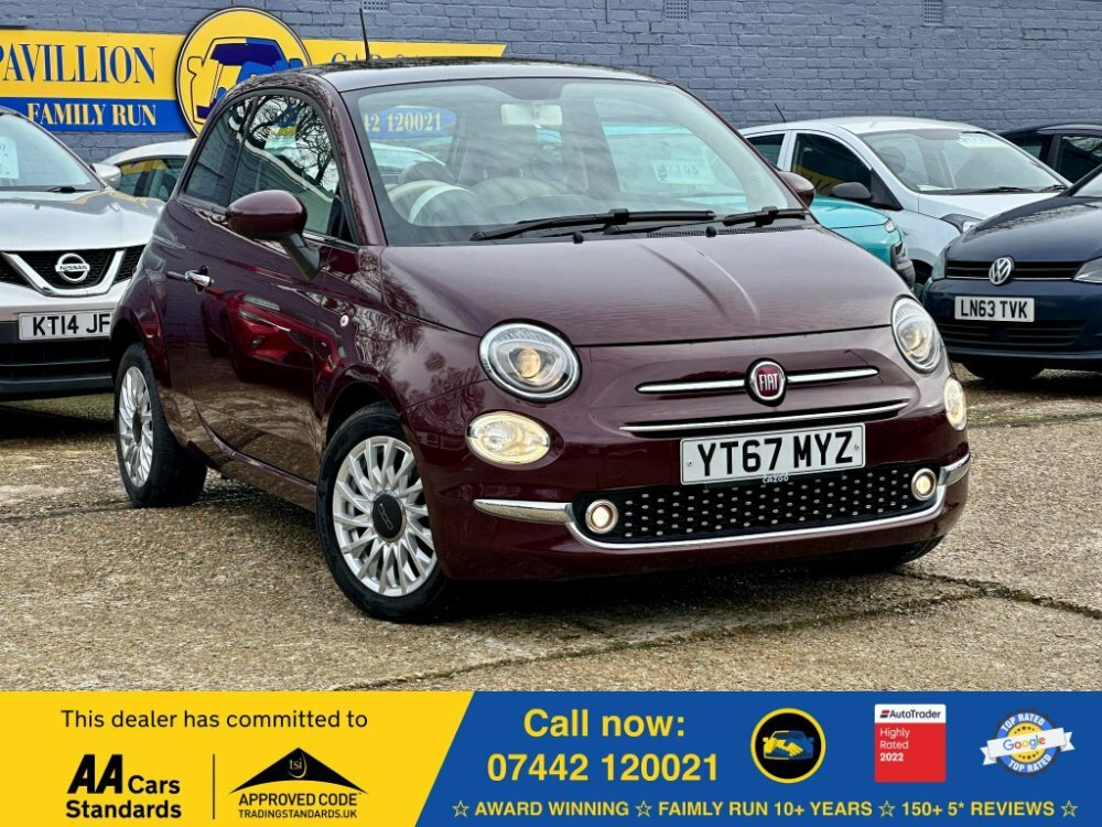 Compare Fiat 500 1.2 Lounge Euro 6 Ss YT67MYZ Red