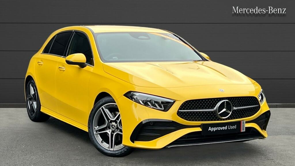 Compare Mercedes-Benz A Class A200d Amg Line Executive KW73MKE Yellow