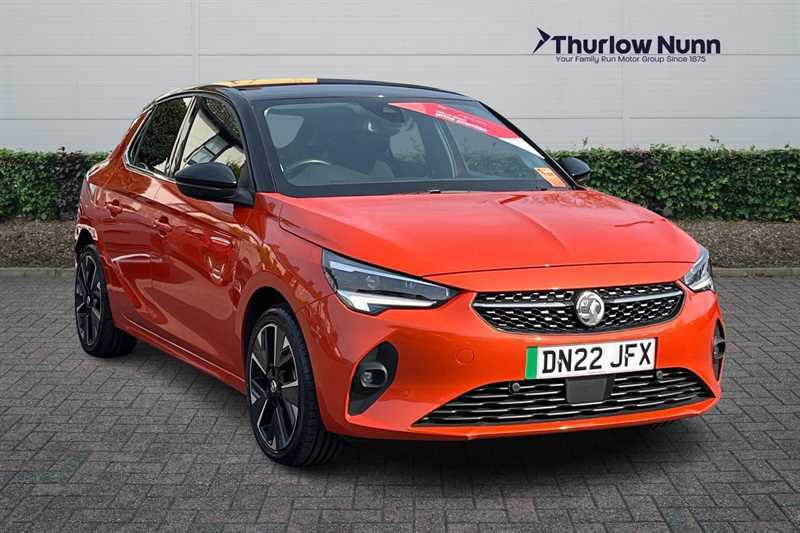 Compare Vauxhall Corsa-e 50Kwh Elite Premium Hatchback 1 DN22JFX Orange
