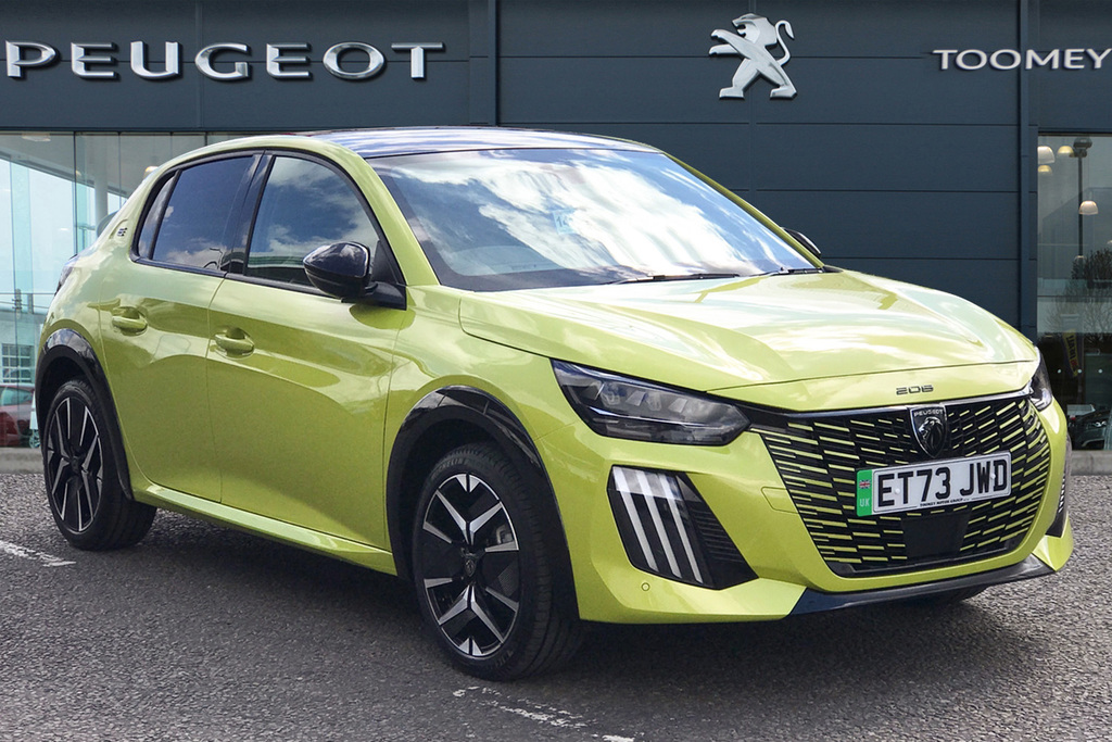 Compare Peugeot e-208 51Kwh Gt Hatchback ET73JWD Yellow