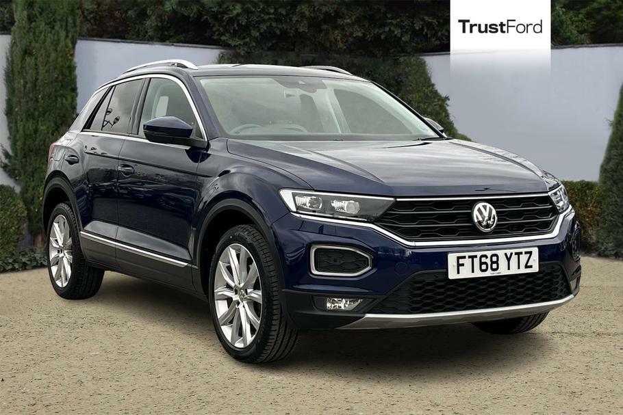 Compare Volkswagen T-Roc Sel 1.5 Tsi Evo With Front And Rear Sensors Sat FT68YTZ Blue